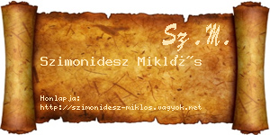 Szimonidesz Miklós névjegykártya