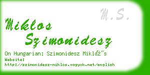 miklos szimonidesz business card